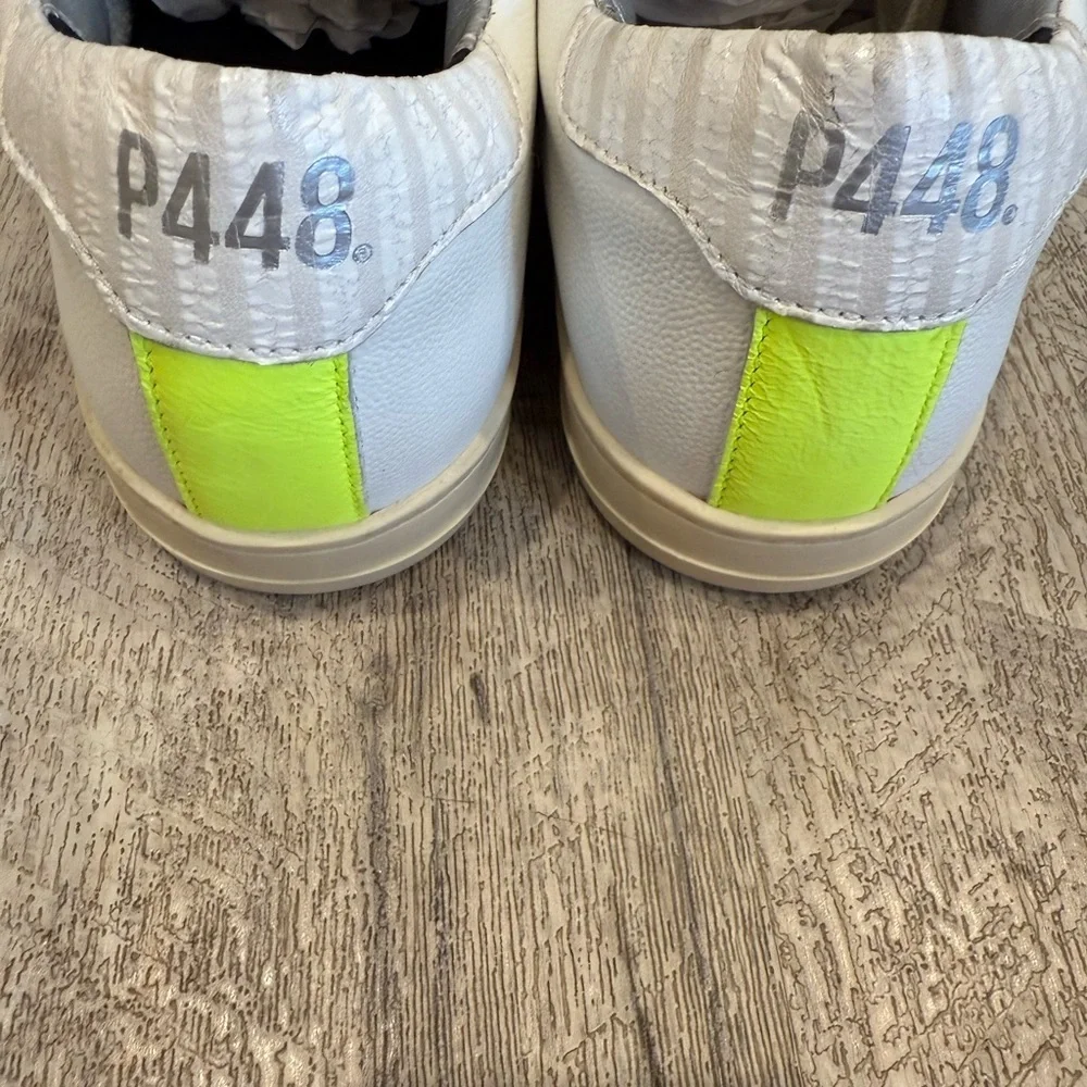P448 Distressed Style Sneakerswith Neon Yellow Accents - Picture 4 of 11